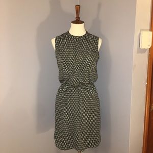 SLEEVELESS PATTERNED MINI DRESS
